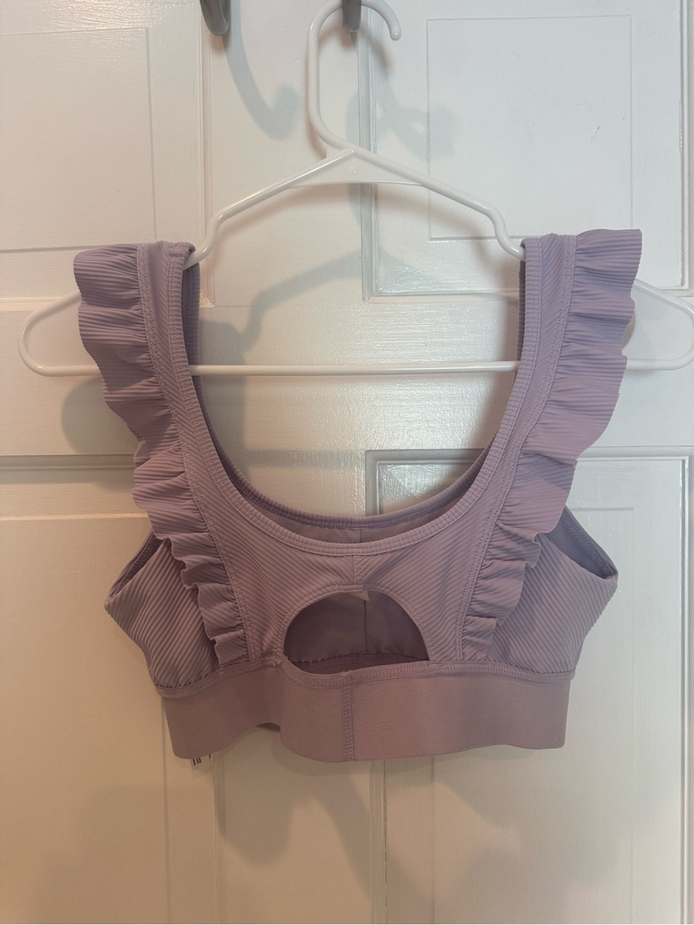 Free People Movement Ruffle Me Up Sports Bra Lavender Small EUC - Picture 2 of 3